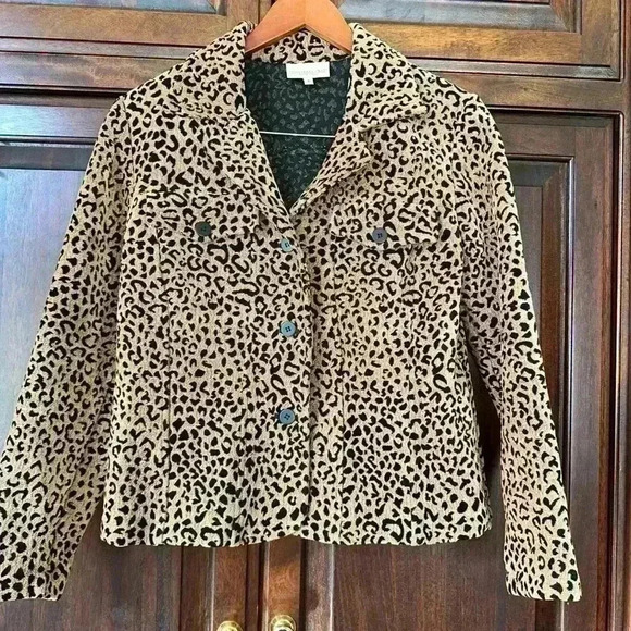 Women's Monterey Bay Leopard Print Jacket Blazer Suit Size 6 Brown VTG - Picture 13 of 15